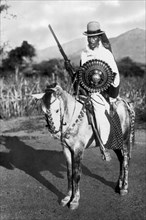 afrique, éthiopie, guerrier d'abyssinie, 1930 1940