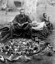 africa, dahomey, ora repubblica del benin, oggetti di stregoneria e medicine, 1930