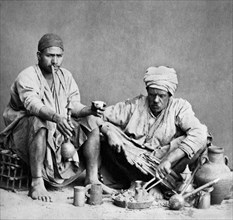 afrique, égypte, le caire, le rituel du thé, 1878