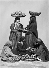 africa, egitto, il cairo, venditrici d'arance, 1878