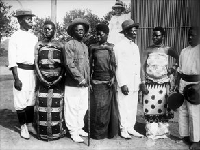 afrique, congo belge, couples congolais, 1910