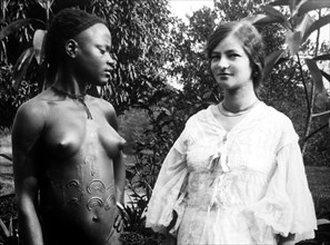 afrique, congo belge, deux groupes ethniques en confrontation, 1910