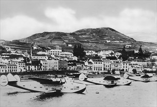 portogallo, arcipelago delle azzorre, isola di faial, horta, il porto, 1930 1940