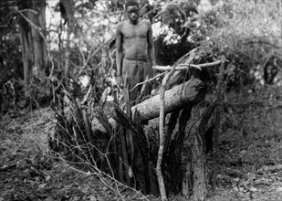 afrique, congo belge, piège à léopard, 1927 1930