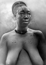 africa, congo belga, donna mangbetu, 1927 1930