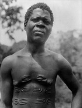 africa, congo belga, uomo mangbetu, 1927 1930