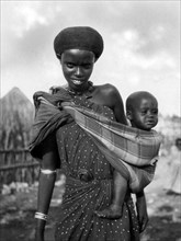 afrique, somalie, baidoa femme avec enfant, 1920 1930