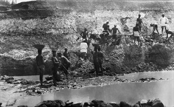 africa, nigeria, le miniere di stagno di jos, 1920 1930