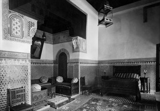 afrique, maroc, meknes, la chambre du sultan au palais jamai, 1920 1930
