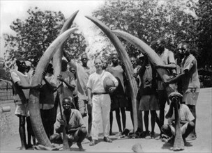afrique, soudan, trophées de chasse, 1920 1930