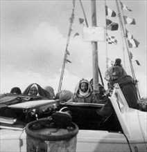 africa, tunisia, djerba, sul traghetto verso houmt-souk, 1910 1920