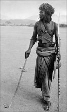 afrique, soudan, un guerrier de la tribu hadendoa, 1920 1930