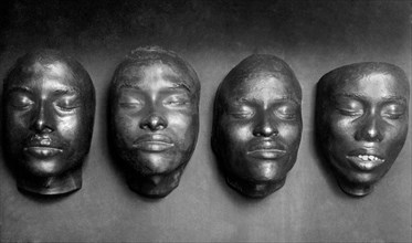 africa, sud africa, maschere d'indigeni modellate, 1920 1930