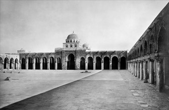 afrique, tunisie, kairouan, cour de la grande mosquée, 1910