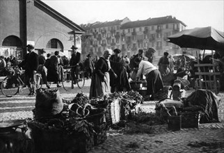 europa, italie, turin, marché balon, 1910 1920