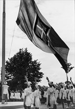 europa, italia, torino, colonia permanente 3 gennaio, l'alza bandiera, 1930