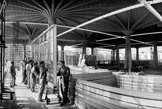 europe, italie, turin, exposition d'italie, construction de pavillons, 1961