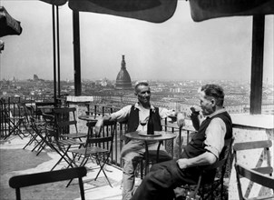 europe, italie, piedmont, turin, vue de la terrasse du monte dei cappuccini, 1930 1940