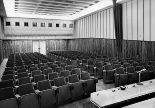 europe, italie, piedmont, turin, bâtiment de l'association industrielle, le hall des 200, 1963