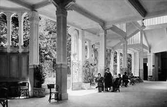 europe, italie, val d'aoste, saint vincent, le pavillon de la fontaine, 1935
