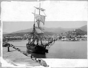 europa, italia, liguria, san remo, il bastimento san martino nel porto della città, 1900 1910