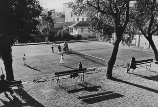 europe, italie, ligurie, san remo, joueurs de tennis, 1930