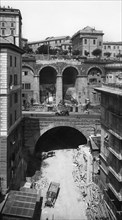 europe, italie, ligurie, genes, construction de tunnels, 1940