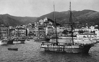 italie, sanremo, vue du port, 1920