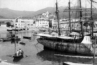 italia, sanremo, il porto della città, 1910 1920
