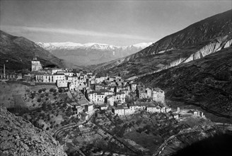 europe, italie, abruzzes, l'acquila, panorama, 1920 1930