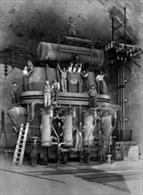 europe, italie, abruzzes, campotosto, centrale hydroélectrique de collepiano, le transformateur, 1946