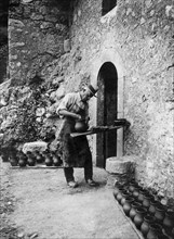 europe, italie, abruzzes, anvers, un potier, 1910 1920