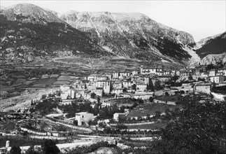 europe, italie, abruzzes, barrea, panorama, 1920 1930