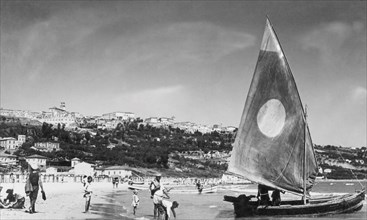 europe, italie, abruzzes, vasto, la plage, 1940