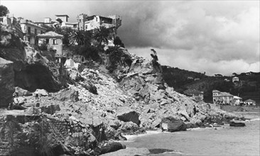 la ligure bombardée par les Allemands, ligurie, italie 1945