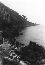 punta chiappa, camogli, ligurie, italie 1957