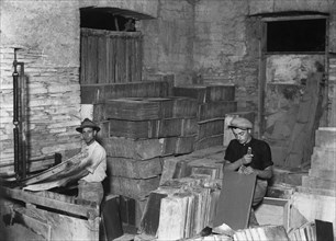 carrière d'ardoise, cicagna, ligurie, italie 1930