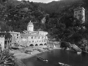 abbey of San Fruttuoso of Capodimonte, camogli, liguria, italy 1920 1930