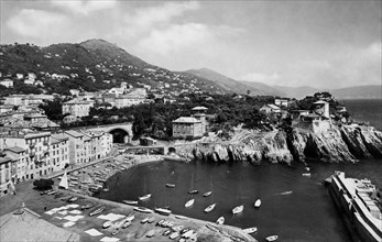 harbour, nervi, genova, liguria, italy 1950