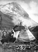 tent, lapland, finland 1939