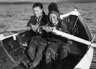 enfants, laplanie, finlande 1930-40