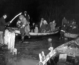 inondation, villadose, polesine, veneto, italy, 1951