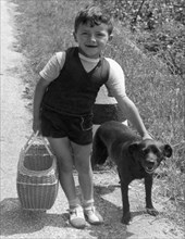 udine, enfant avec chien, 1962
