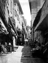 italie, lombardie, bellagio, la rue serbelloni, 1910