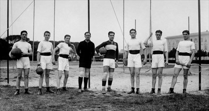 europe, italie, toscane, livourne, marins de l'académie navale en uniforme de sport, 1920 1930