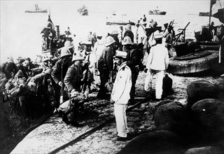 afrique, libye, tobrouk, débarquement des troupes italiennes, 1911
