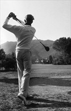 golfer, rapallo, liguria, italy, 1955
