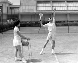 sports, leçon de tennis, 1957