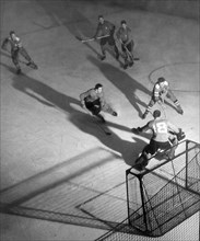 sports de glace, hockey, rencontre italie suisse, 1958