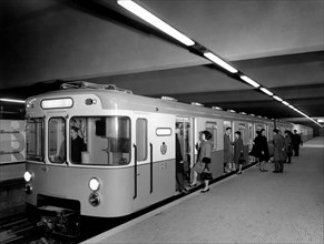 italie, lombardie, milan, métro, 1964